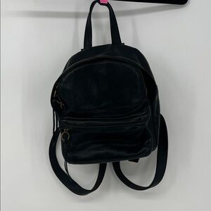 Madewell Mini Lorimer Black Leather Backpack